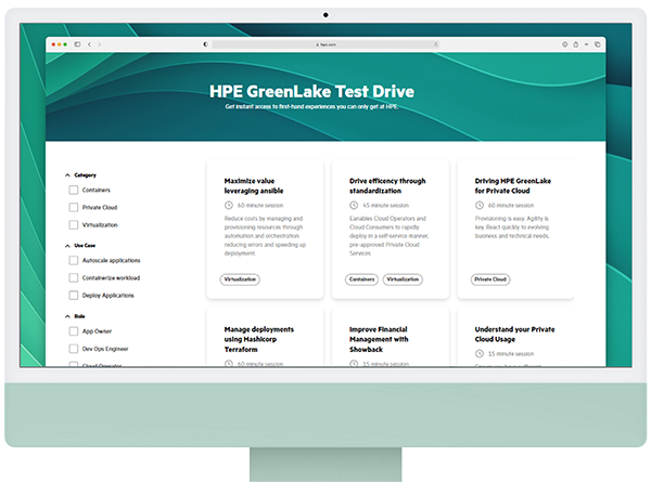 HPE Greenlake Test Drive